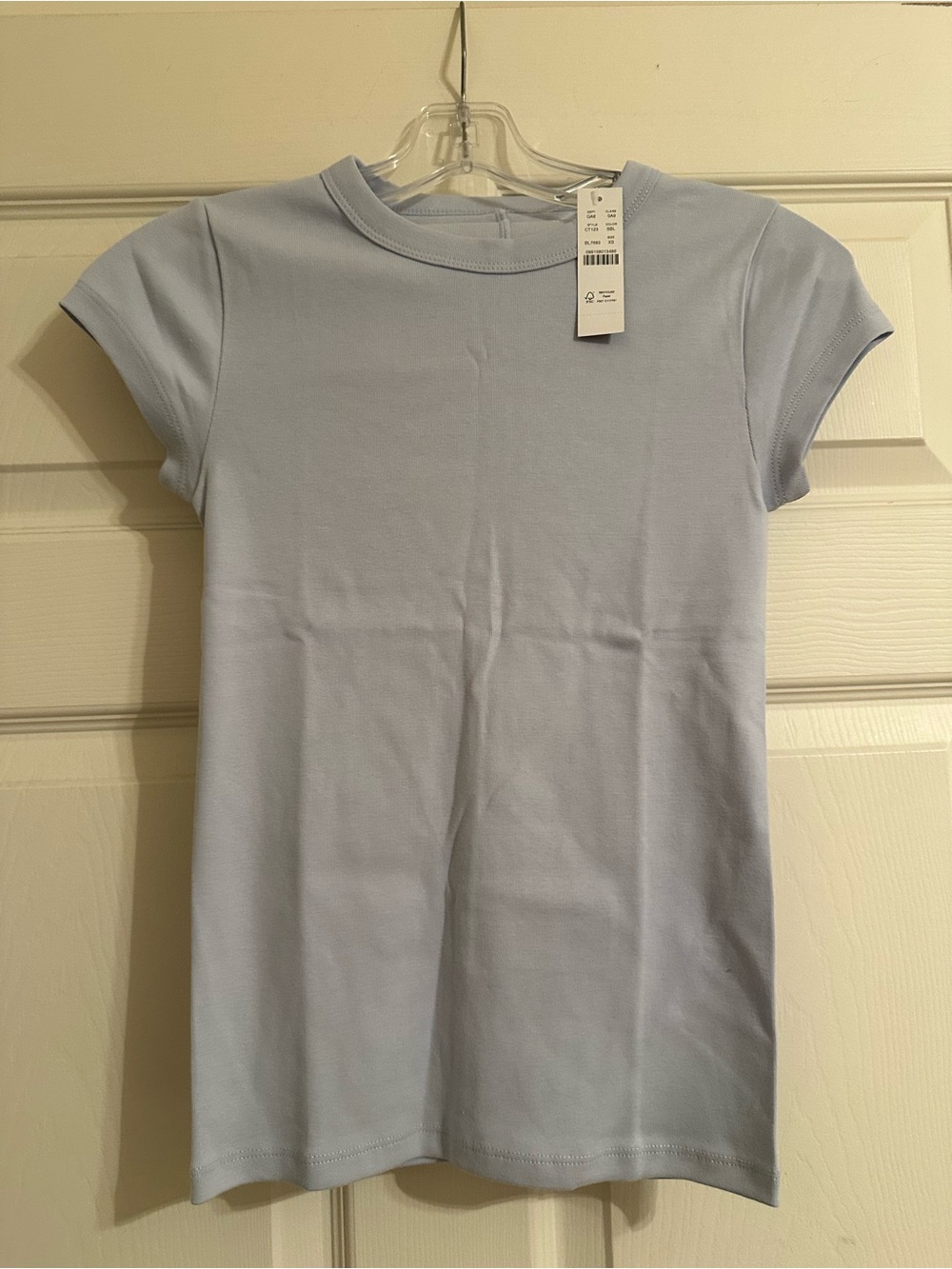 Classic Crewneck Short-Sleeve Top in Light Blue- J Crew Perfect fit tee